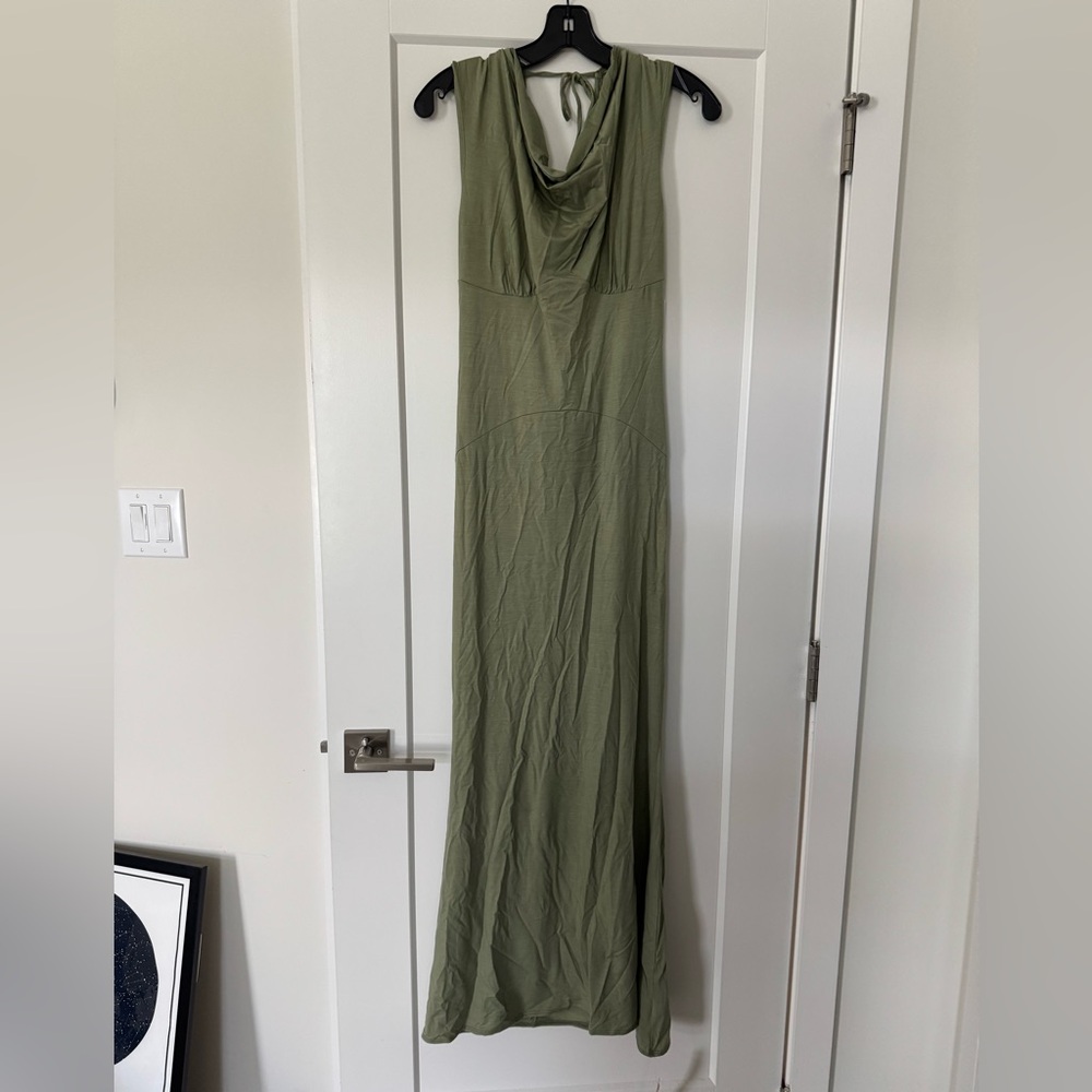 Reformation Seona Knit Dress in Artichoke